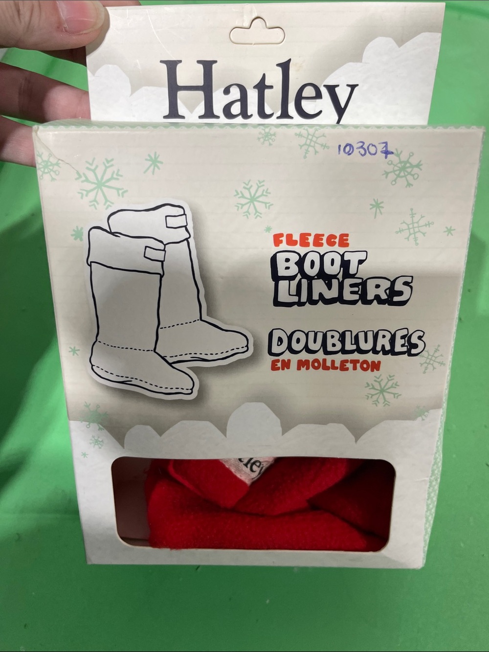 Hatley Red Fleece Boot Liners for Kids size XS 7-8
